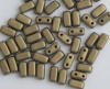 Brick Gold Jet Metallic Suede Gold 23980-79080 Czech Mates Beads x 50